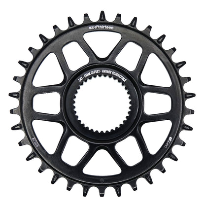 e*thirteen Helix Core e*spec steel chainring for Avinox motors - 34T, 8mm offset, black