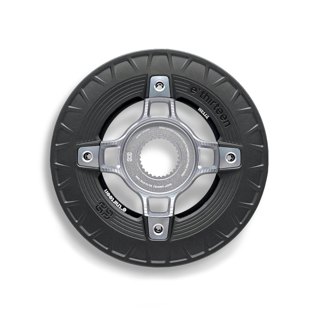 The Bosch version of the Turbocharger spider, bashguard and chainring.